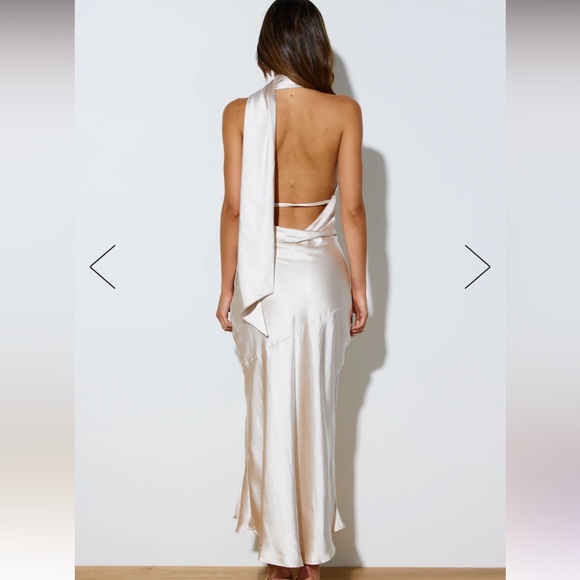 Hello Molly ATHENIAN SATIN MAXI DRESS CHAMPAGNE - Picture 6 of 11